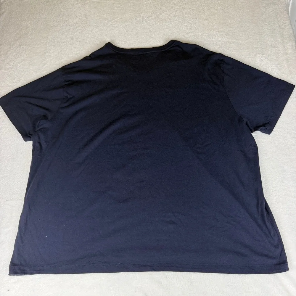 Polo Ralph Lauren 4XB Big & Tall Mens V-Neck T-Shirt Navy Blue Red Pony Logo